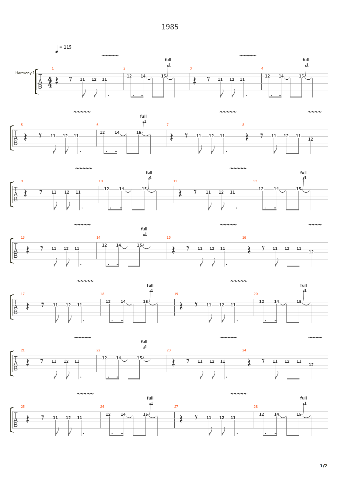 1985吉他谱