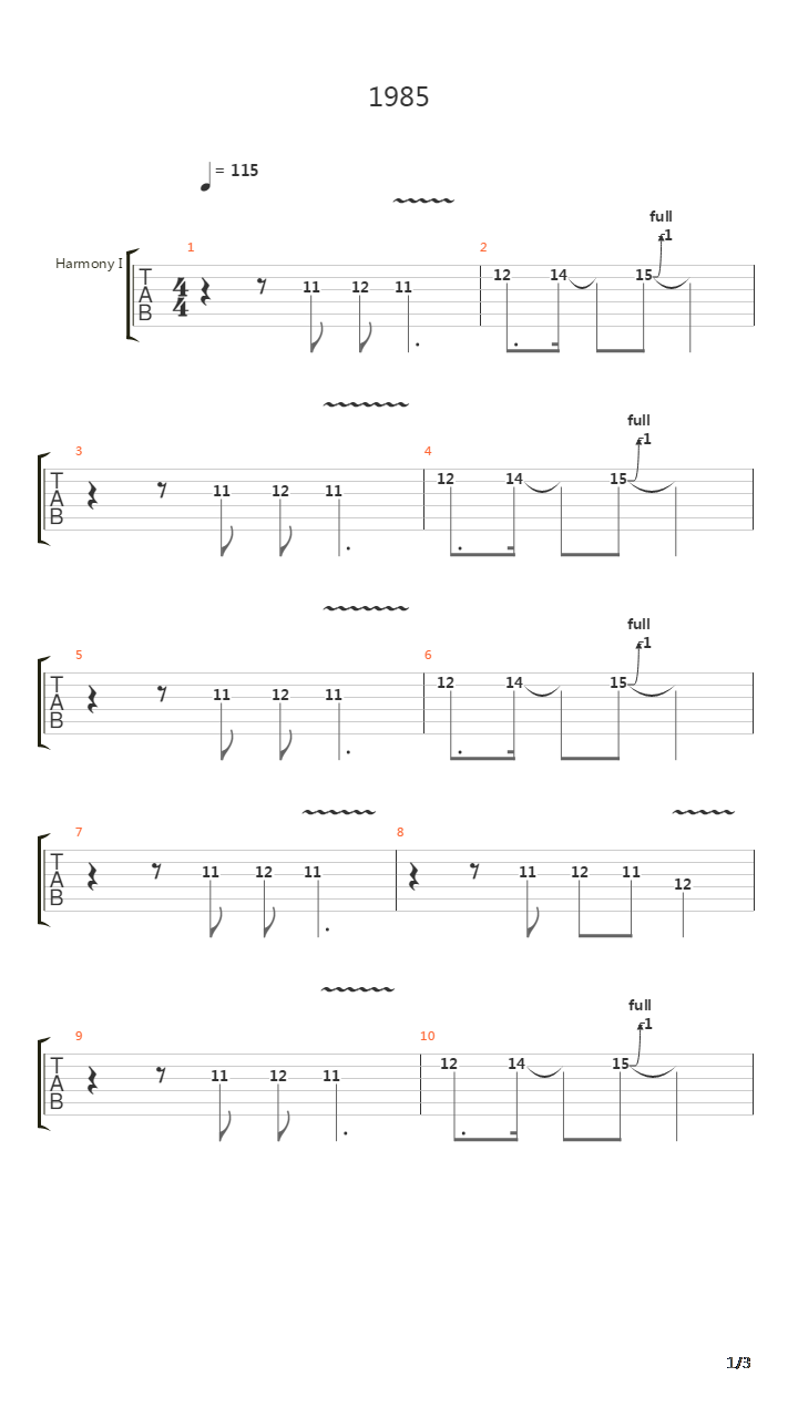 1985吉他谱