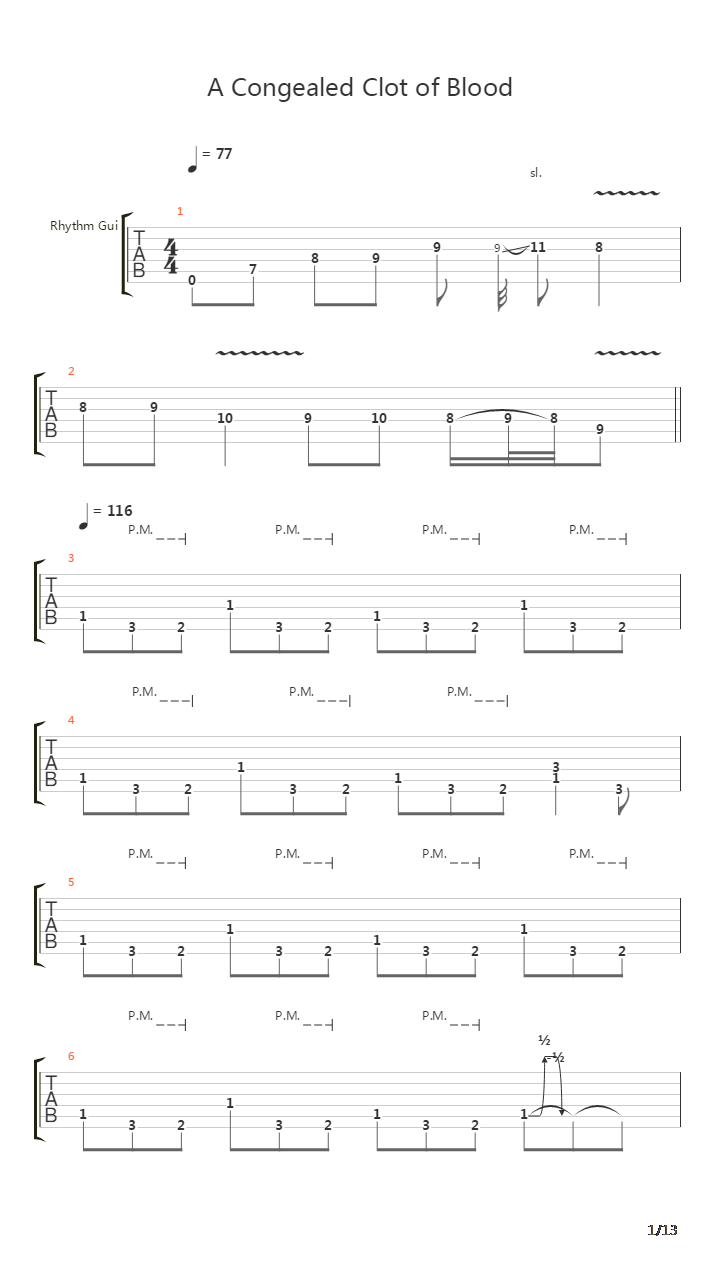 A Congealed Clot Of Blood吉他谱