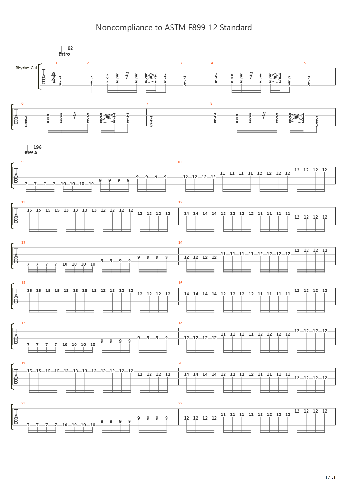 Noncompliance To Astm F899-12 Standard吉他谱