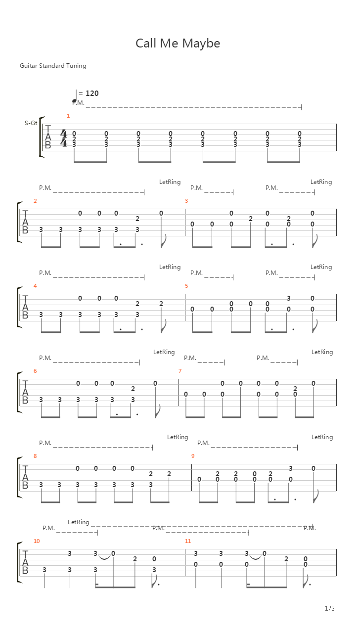 Call Me Maybe吉他谱