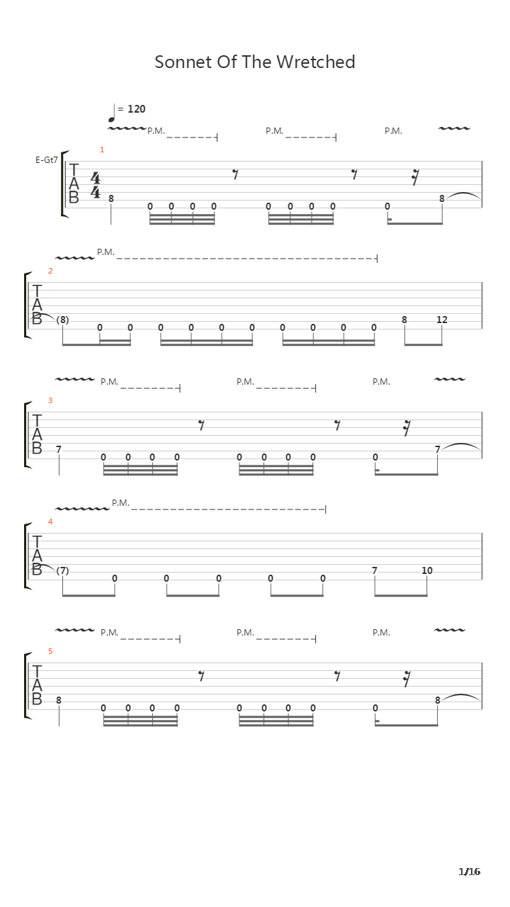 Sonnet Of The Wretched吉他谱