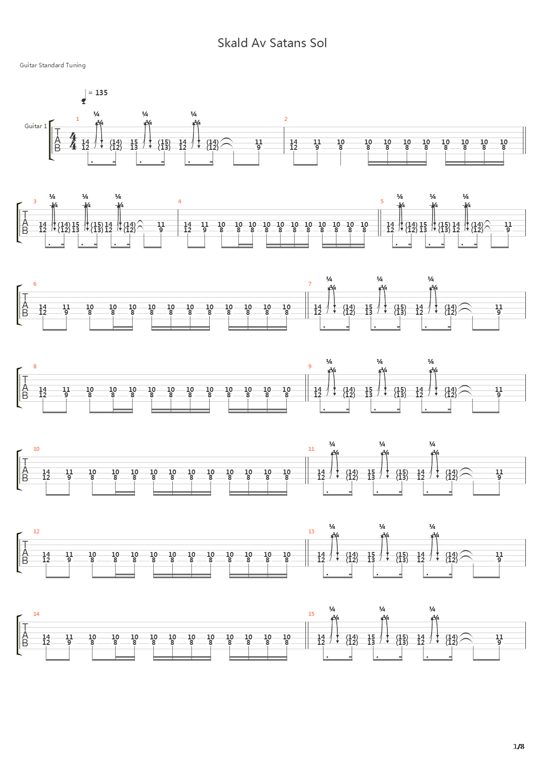 Skald Av Satans Sol吉他谱