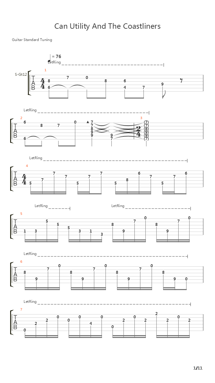 Can Utility And The Coastliners吉他谱
