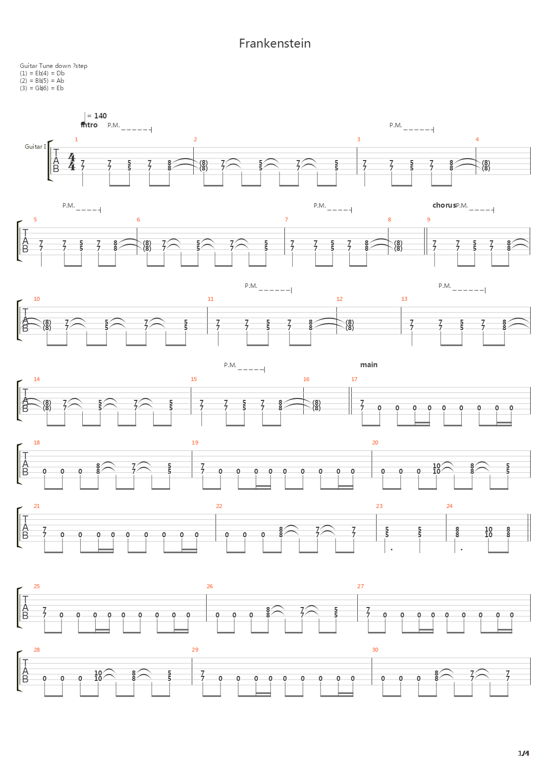 Frankenstein吉他谱