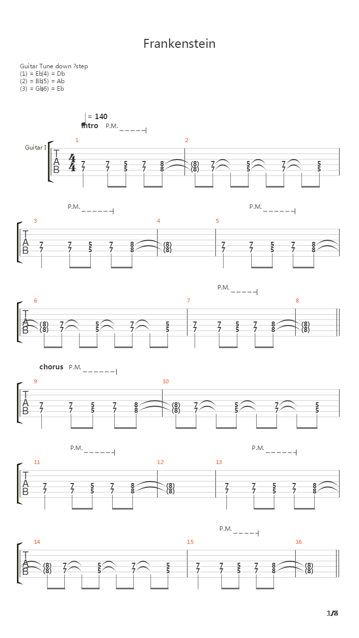 Frankenstein吉他谱