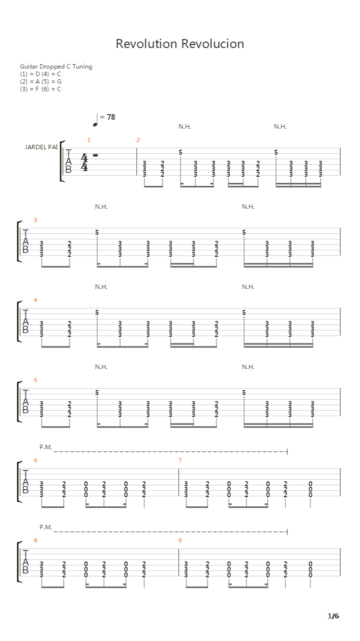 Revolution Revolucion吉他谱