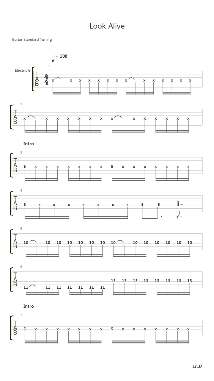 Look Alive吉他谱