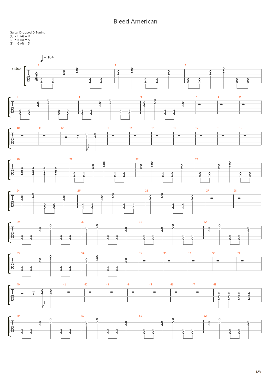 Bleed American吉他谱