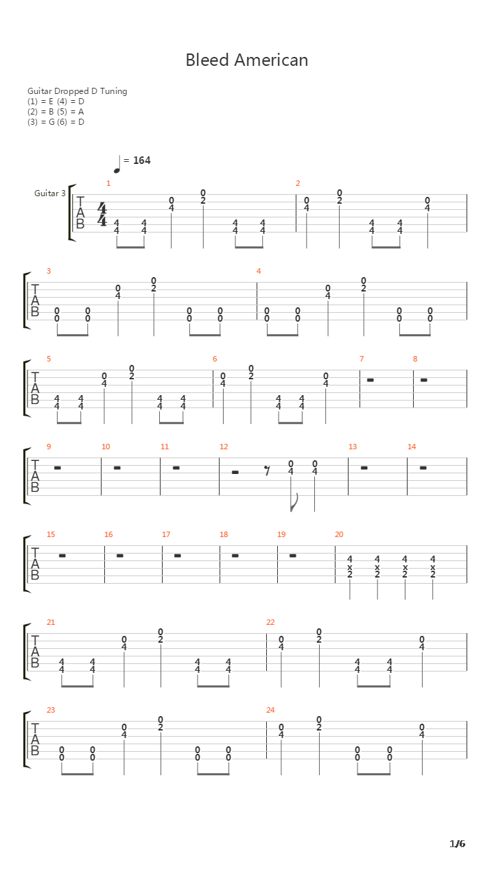 Bleed American吉他谱
