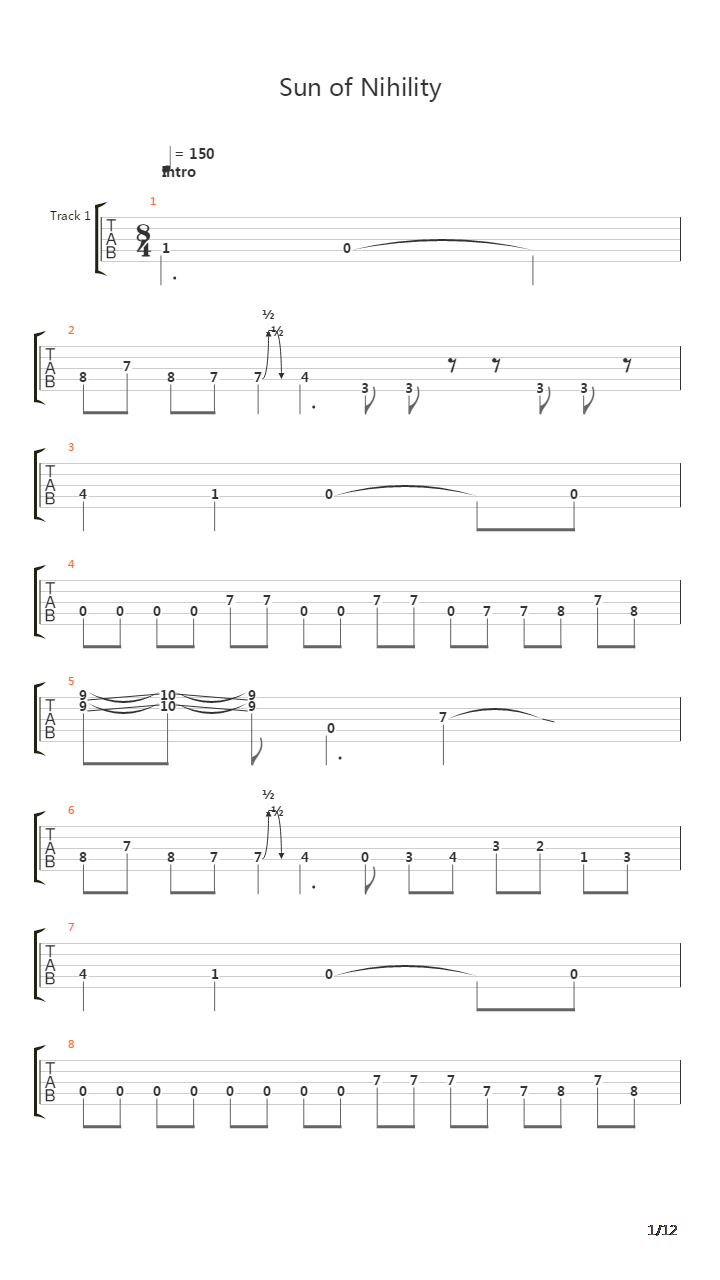 Sun Of Nihility吉他谱