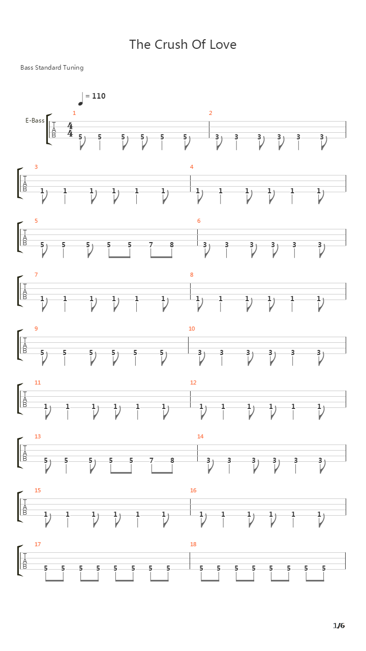 The Crush Of Love吉他谱