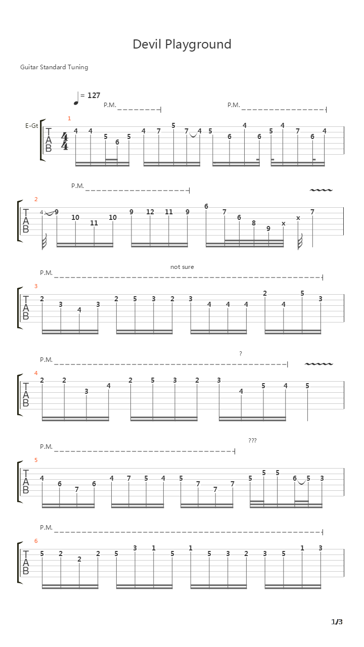 Devils Playground吉他谱