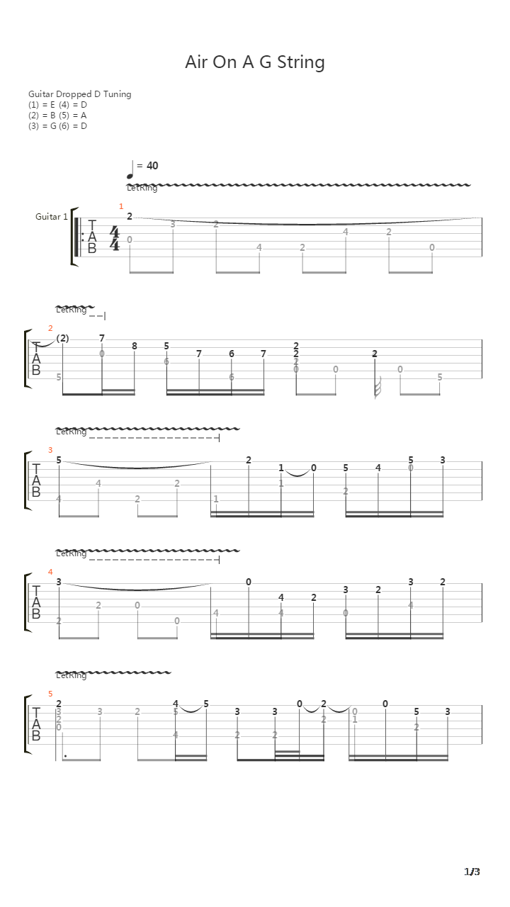 Air On A G String吉他谱