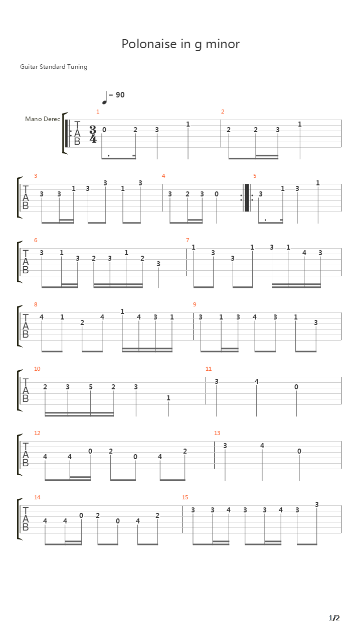 Polonaise In G Minor Bwv Anh 119吉他谱