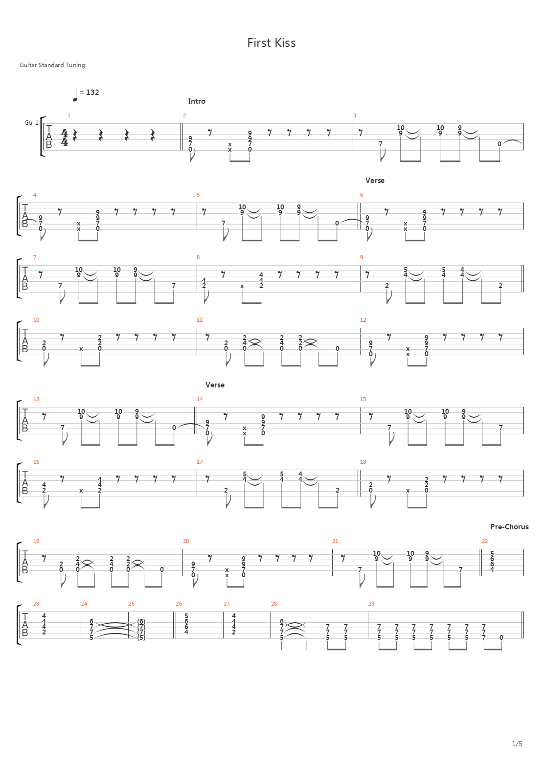 First Kiss吉他谱