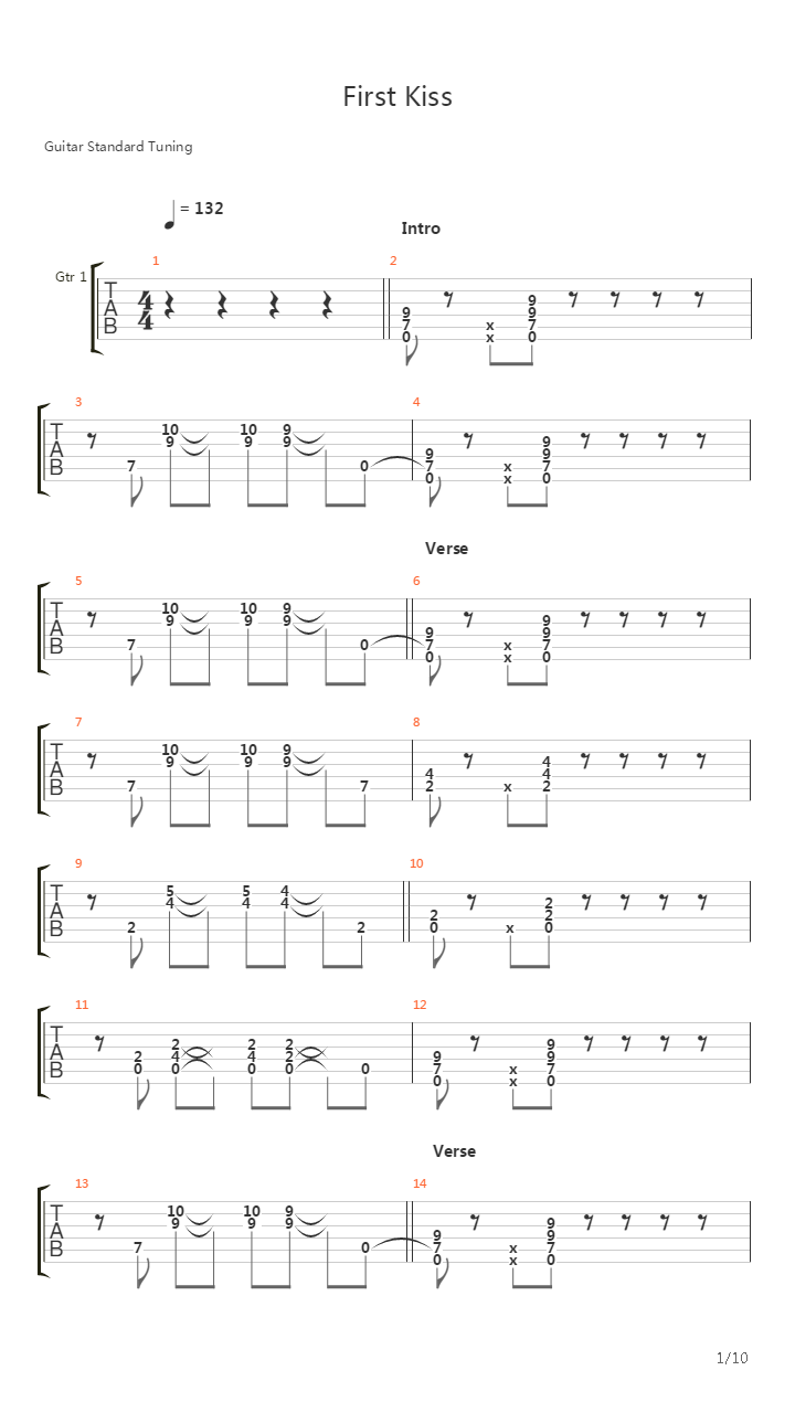First Kiss吉他谱