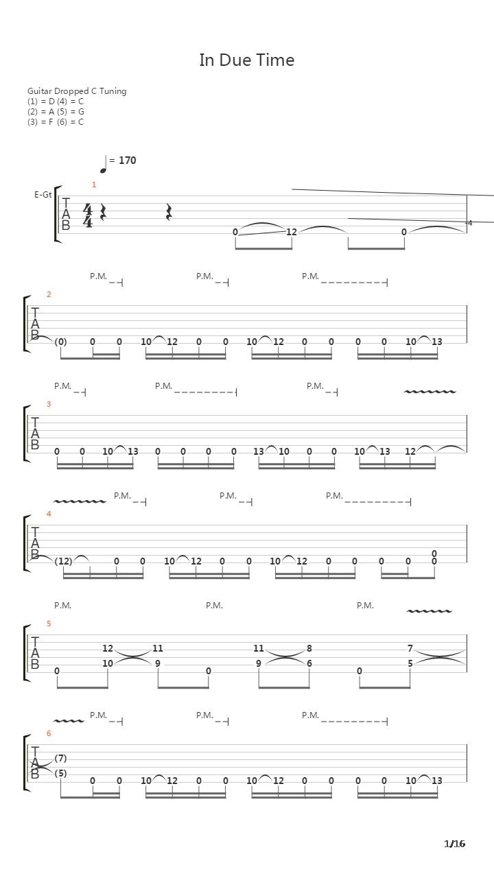 In Due Time吉他谱