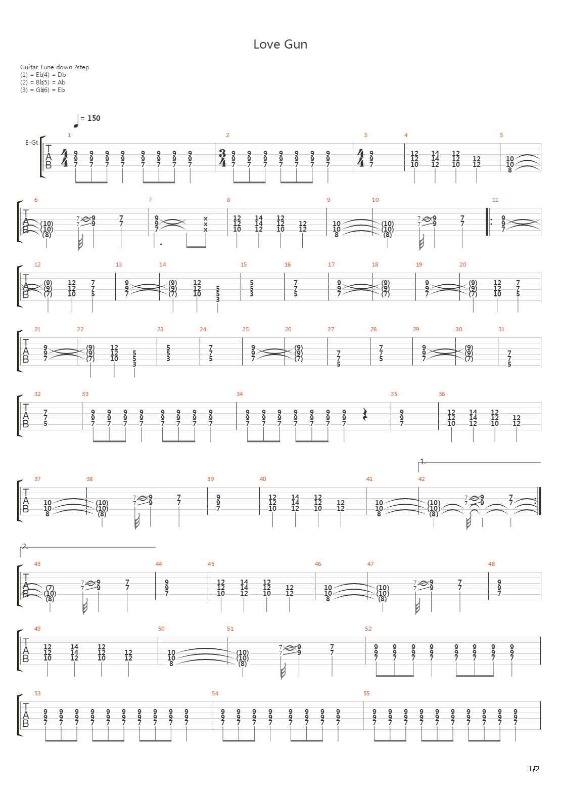 Love Gun吉他谱