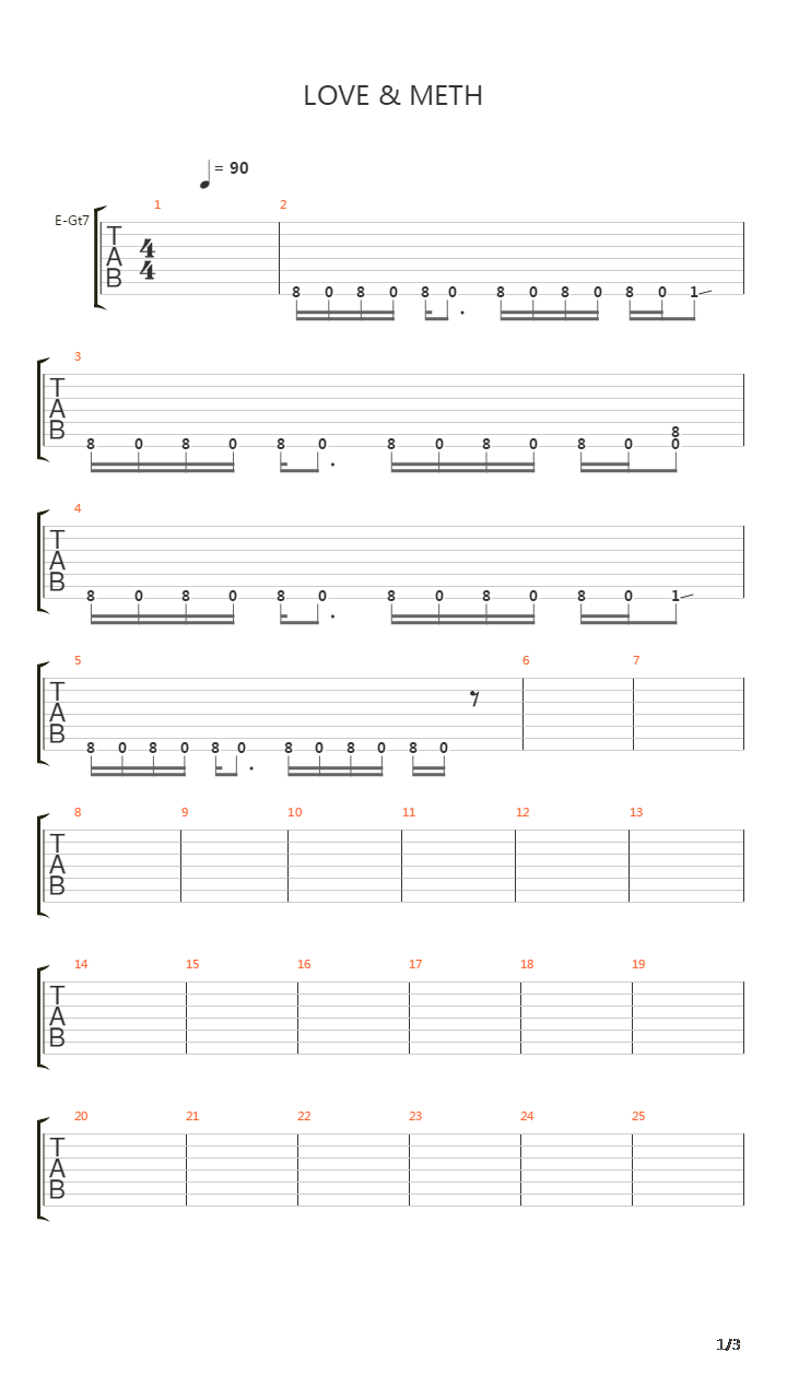 Love And Meth吉他谱