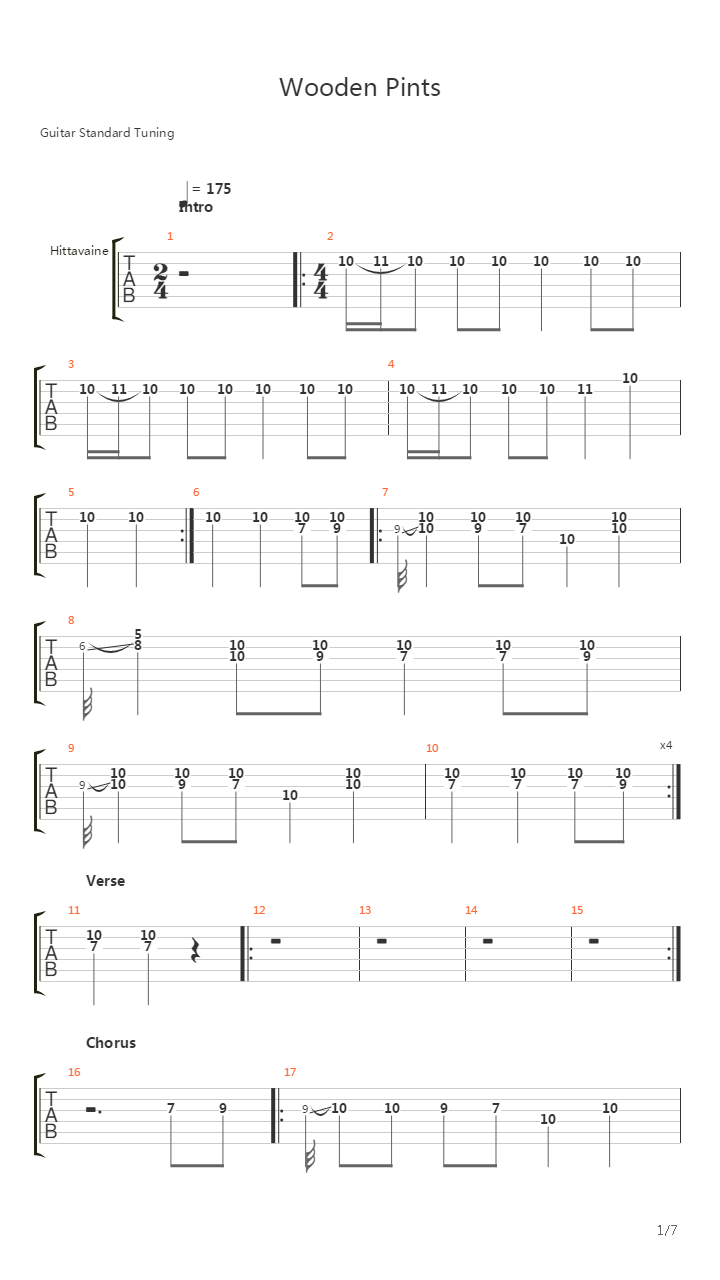 Wooden Pints吉他谱