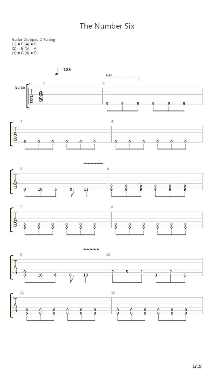 The Number Six吉他谱