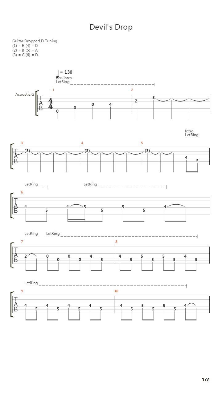 Devils Drop吉他谱