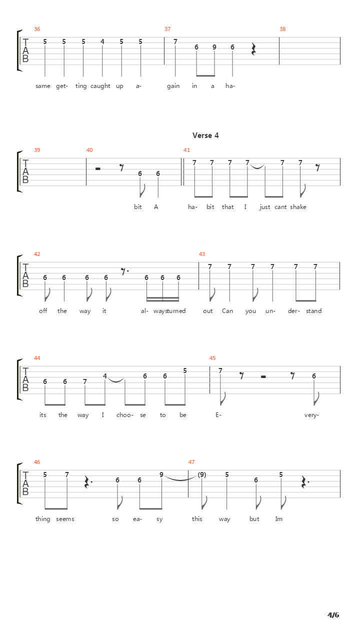 Going Under吉他谱