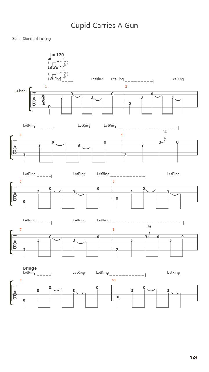 Cupid Carries A Gun吉他谱
