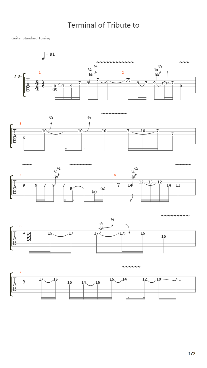 Terminal Of Tribute To吉他谱