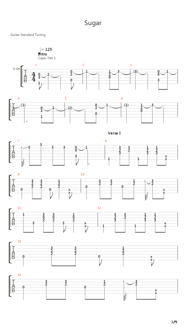 Sugar吉他谱