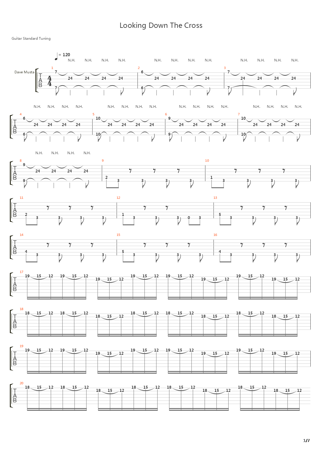 Looking Down The Cross吉他谱