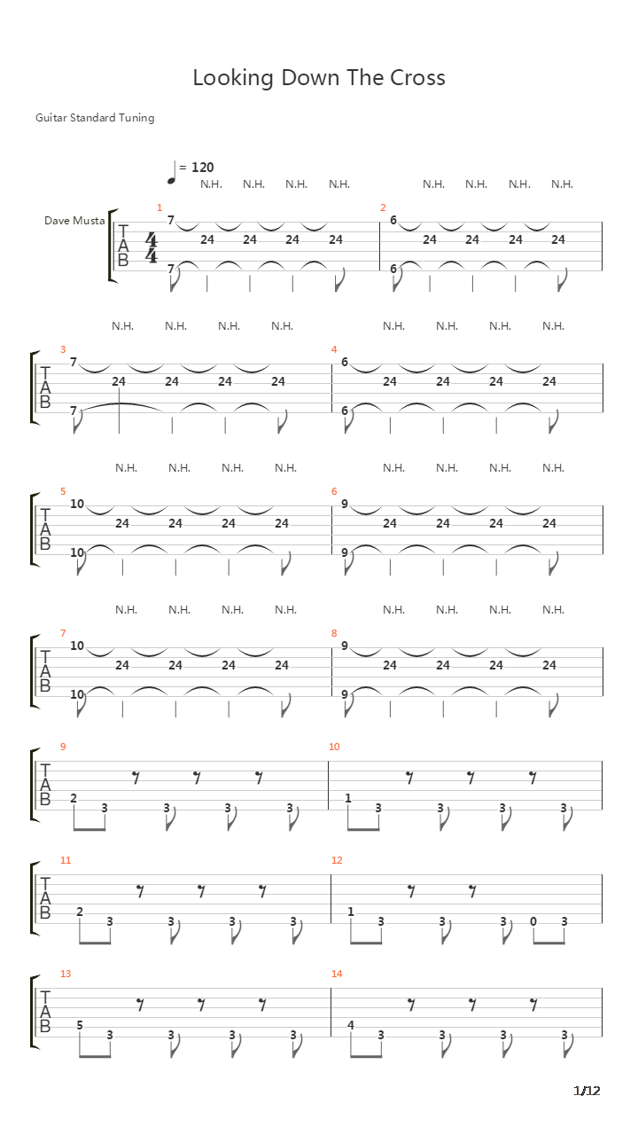 Looking Down The Cross吉他谱