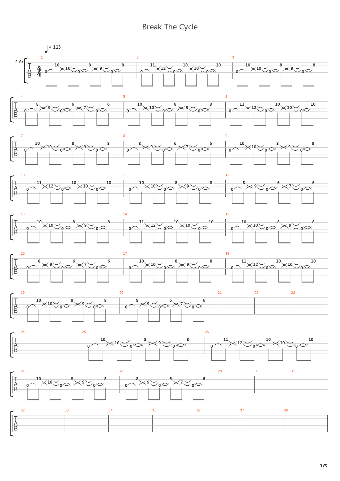 Break The Cycle吉他谱