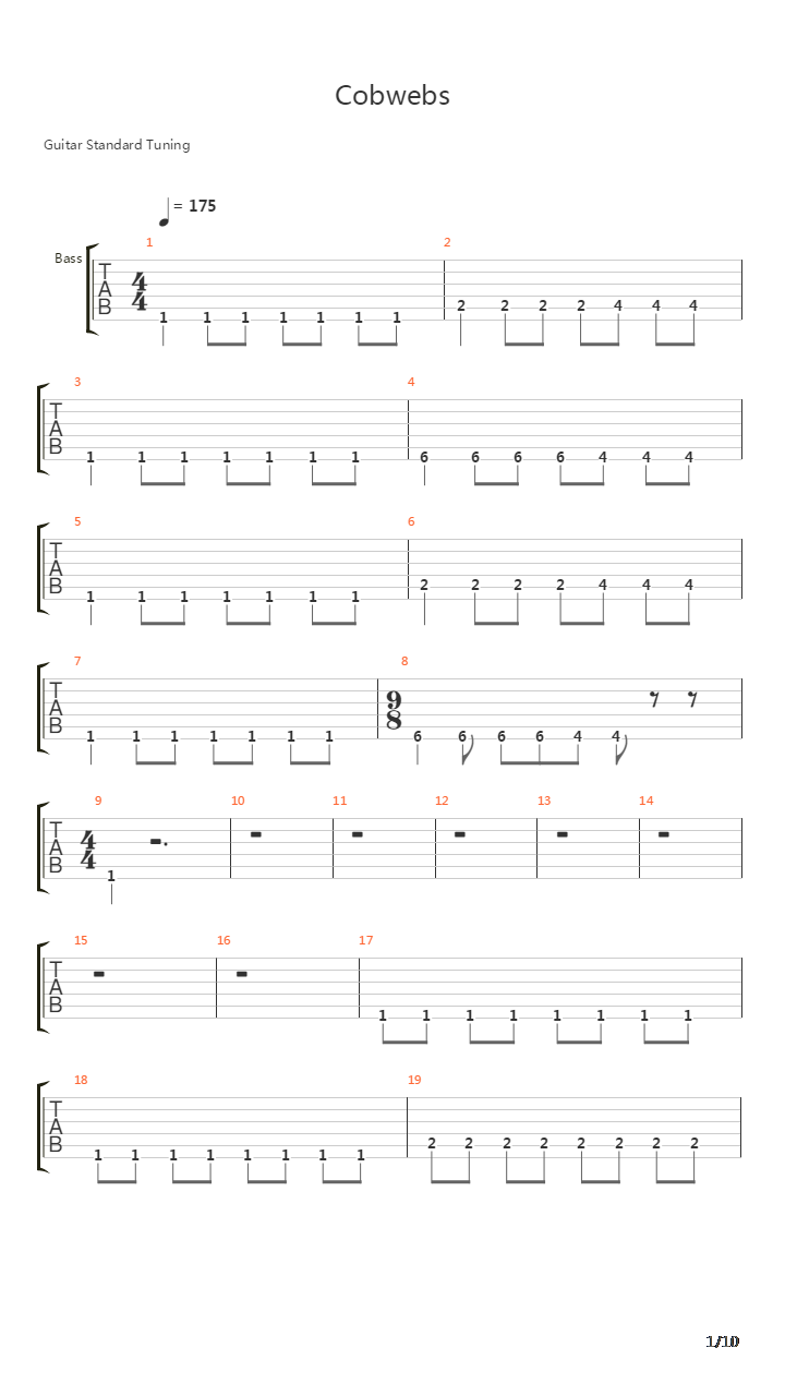 Cobwebs吉他谱