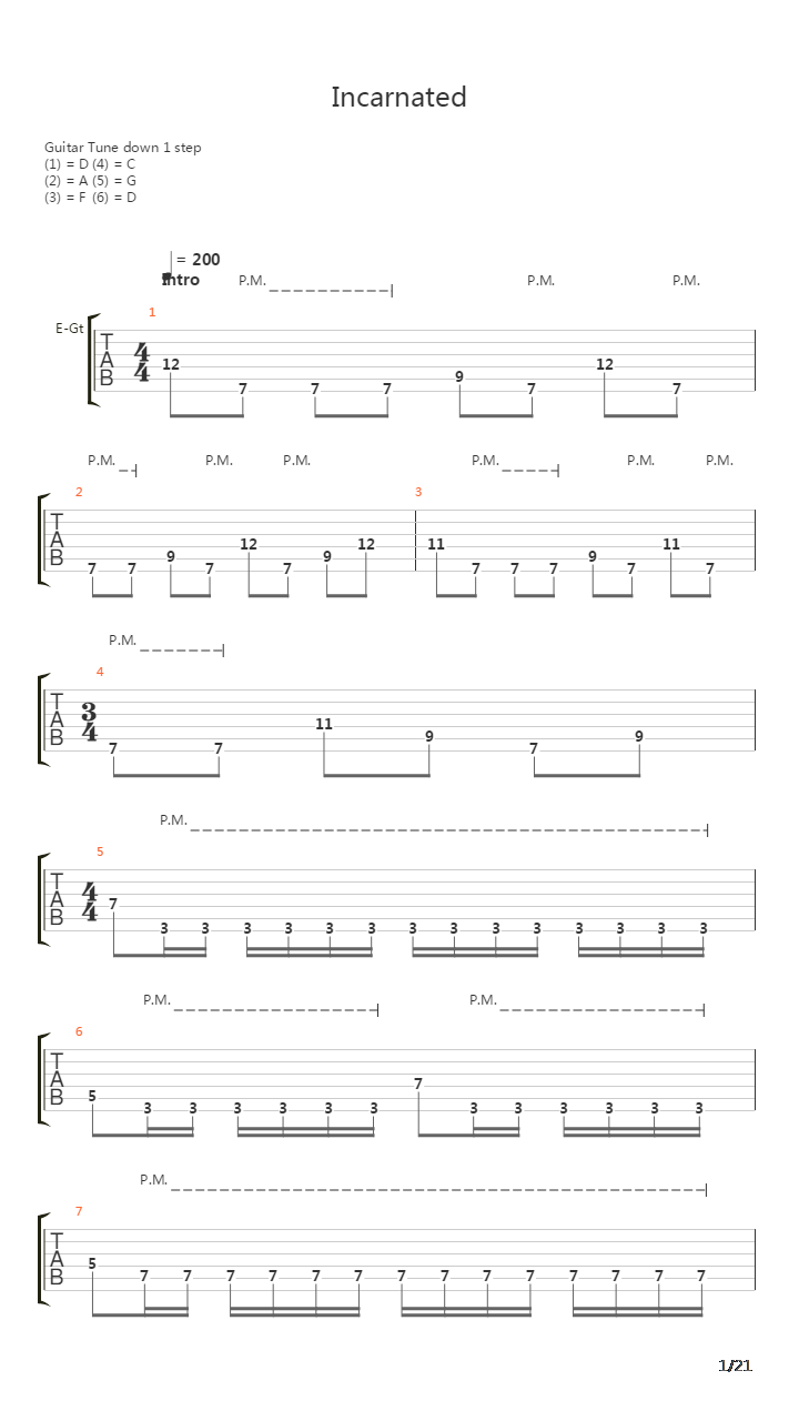 Incarnated吉他谱