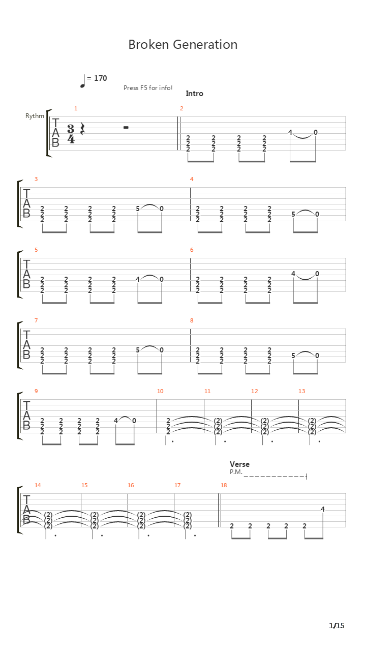 Broken Generation吉他谱
