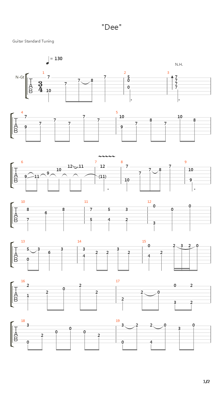 Dee吉他谱