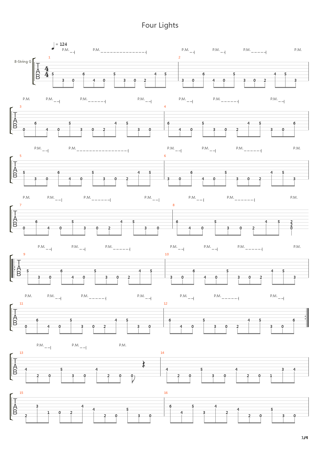 Four Lights吉他谱