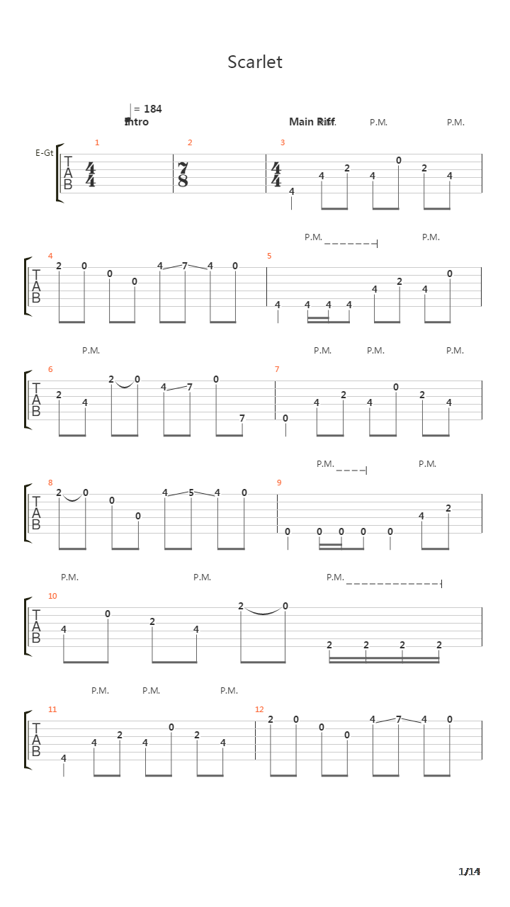 Scarlet吉他谱