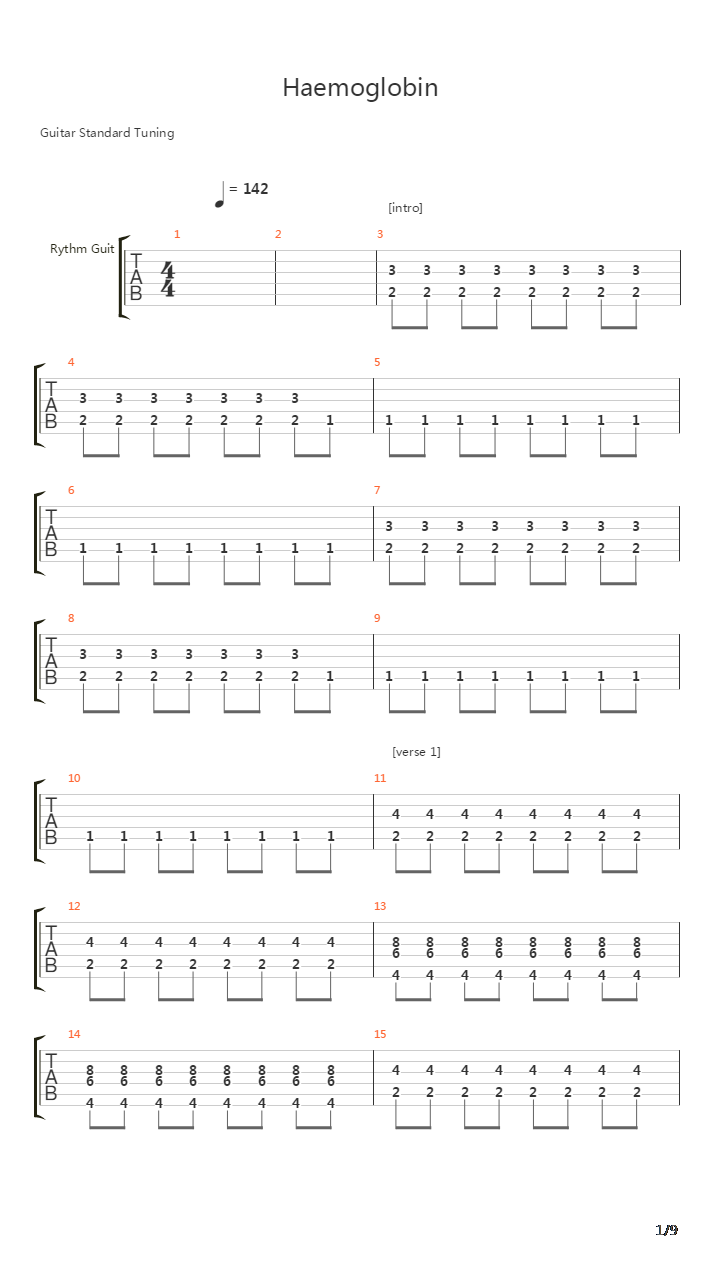 Haemoglobin吉他谱