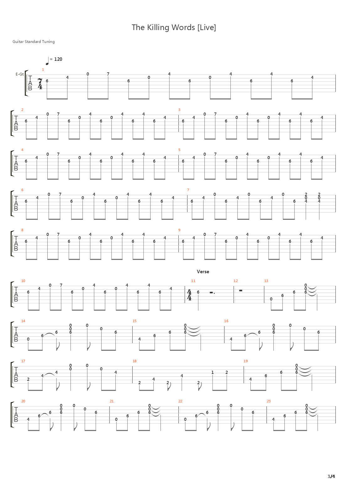 The Killing Words吉他谱