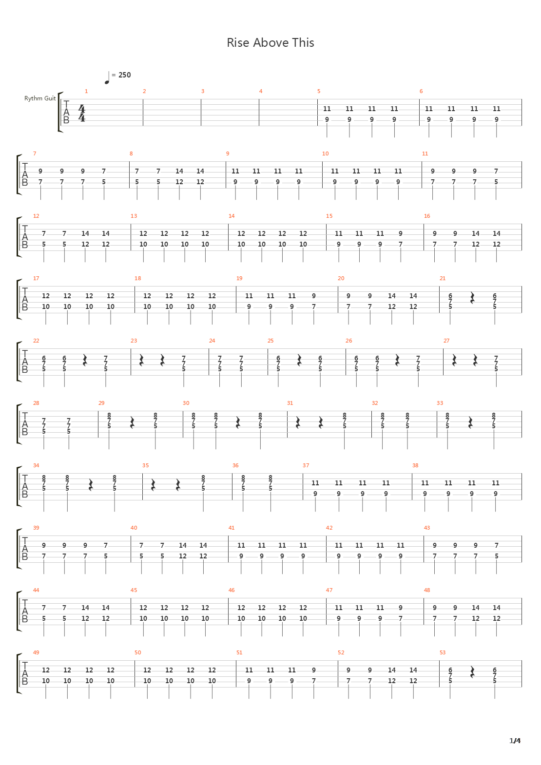 Rise Above This吉他谱