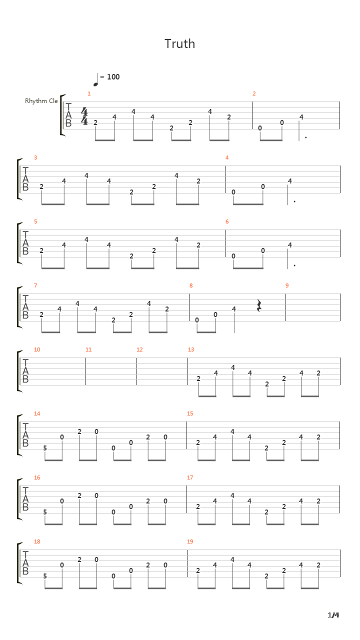 Truth吉他谱