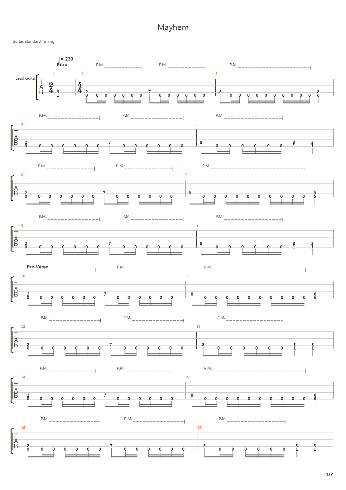 Mayhem吉他谱