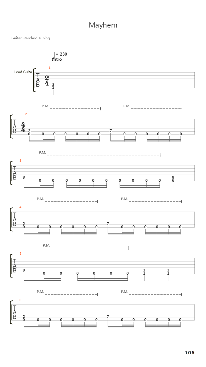 Mayhem吉他谱
