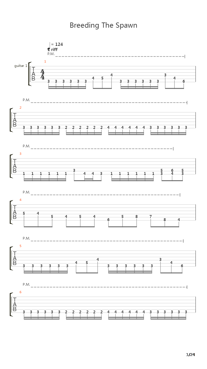 Breeding The Spawn吉他谱
