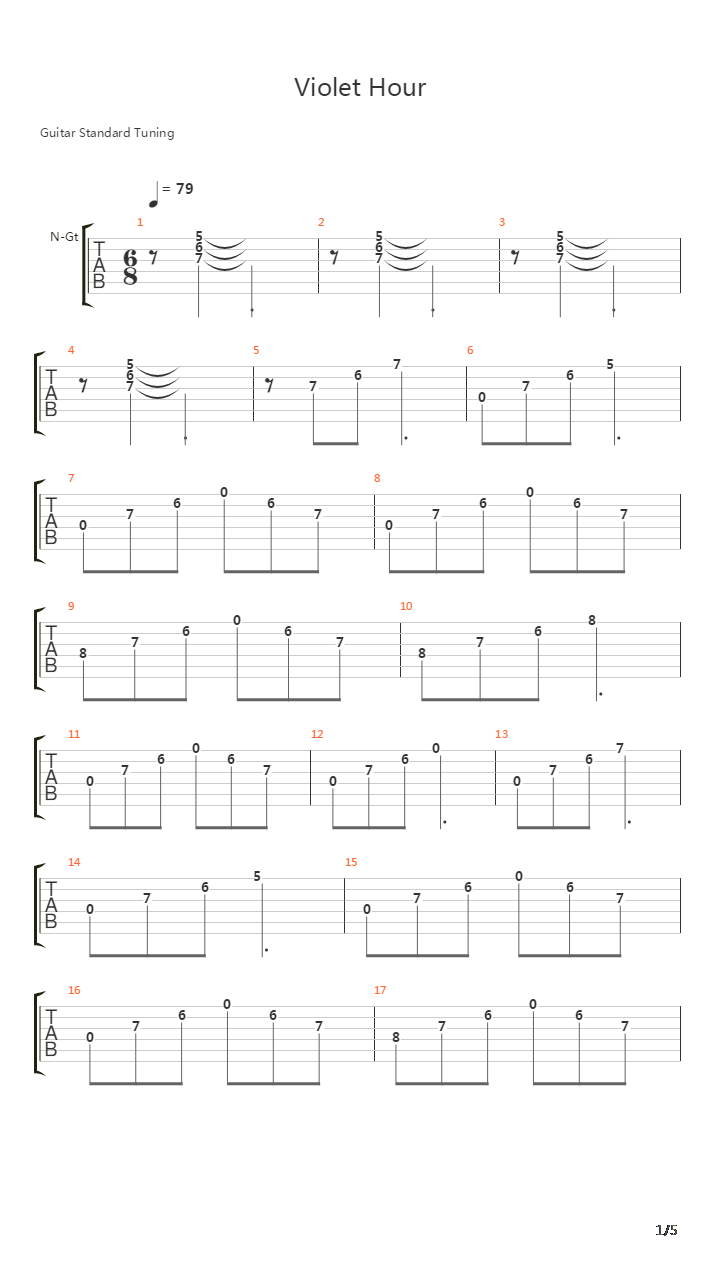 The Violet Hour吉他谱