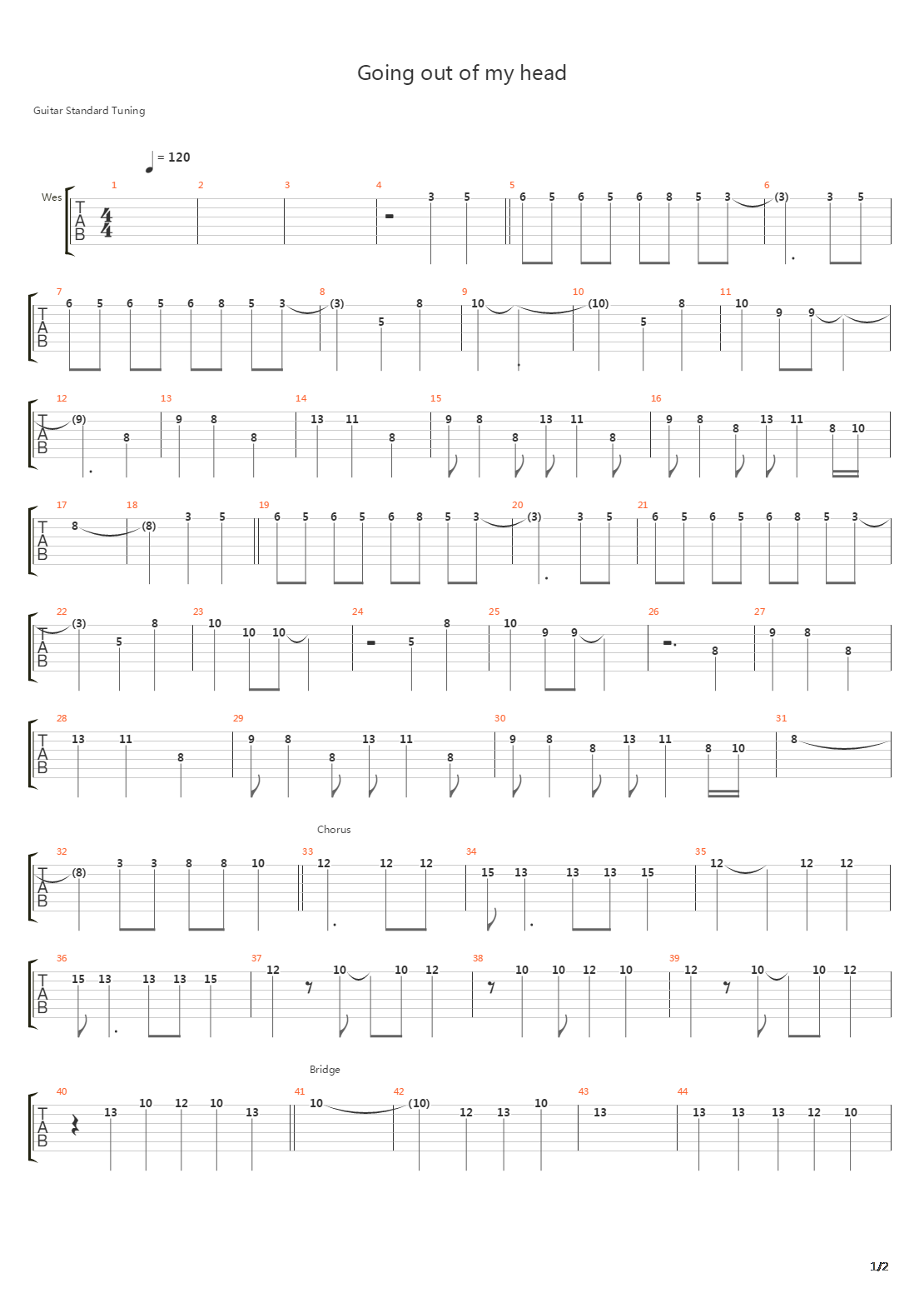 Going Out Of My Head吉他谱