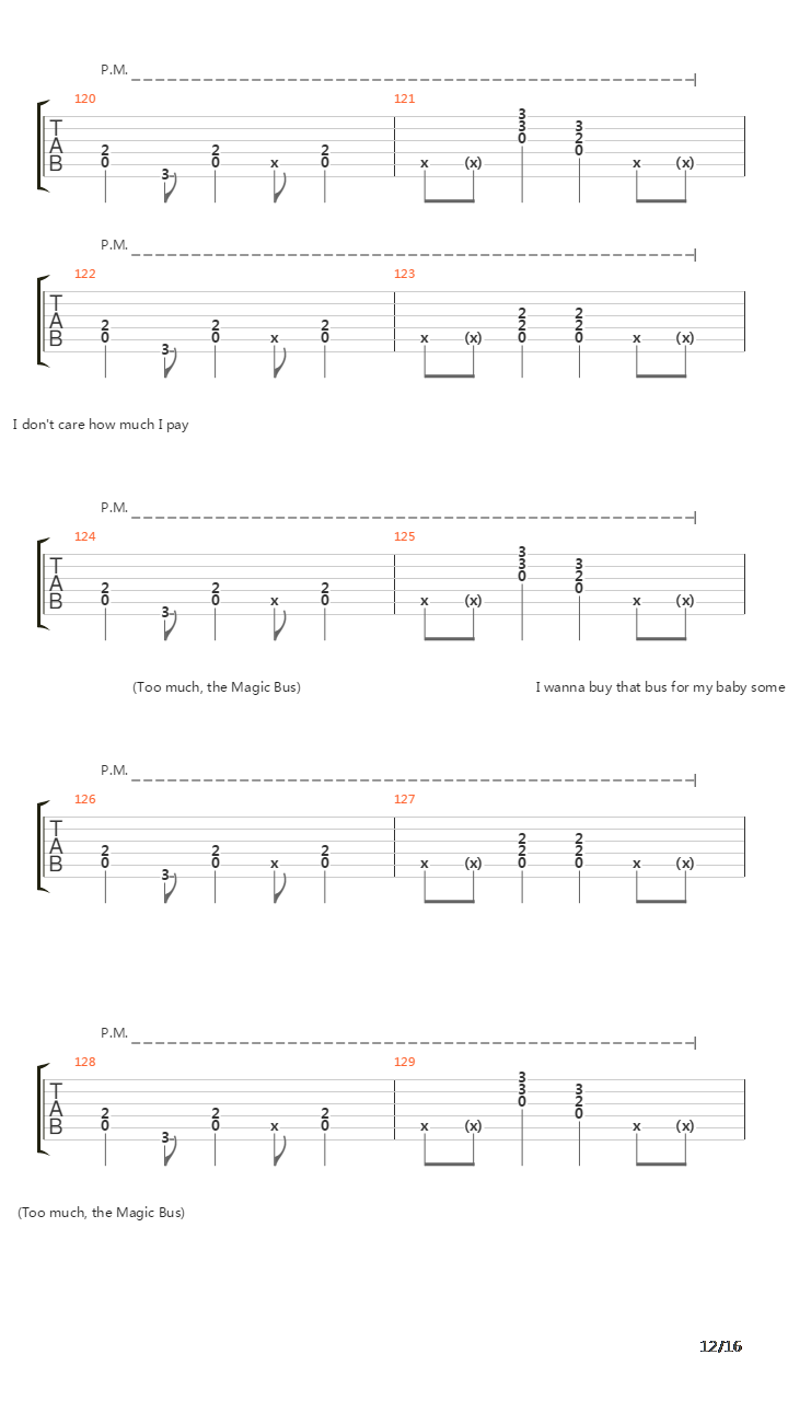 Magic Bus吉他谱